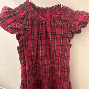 Sail to Sable Red Plaid Tiered Dress